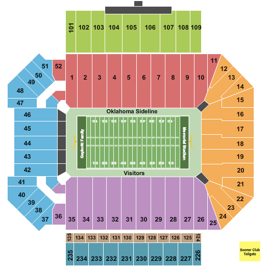 oklahoma memorial stadium seating chart